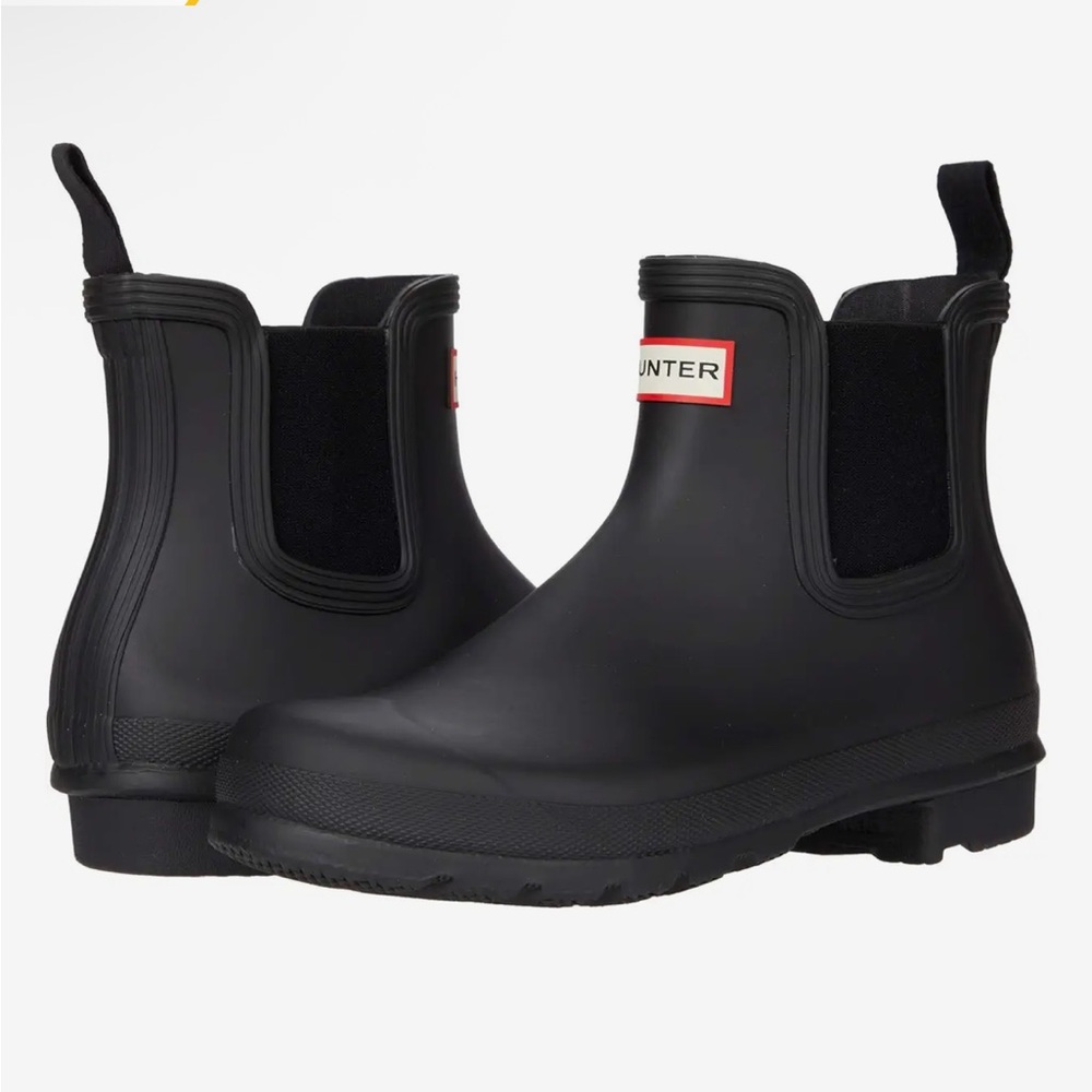 Hunter Original Chelsea Matte Black Ankle Boots Sz 7 BNIB